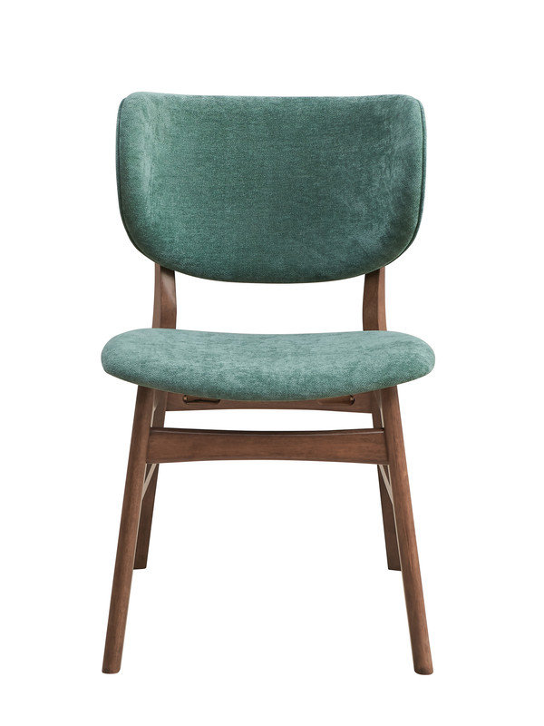 Chaise d'appoint rembourrée bleue et noyer Bevis (ensemble de 2), Vert