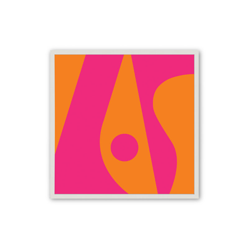 Good Black Art | Art mural magenta orange par Holly McWortser | Édition limitée | Cadre en bois massif, Blanc