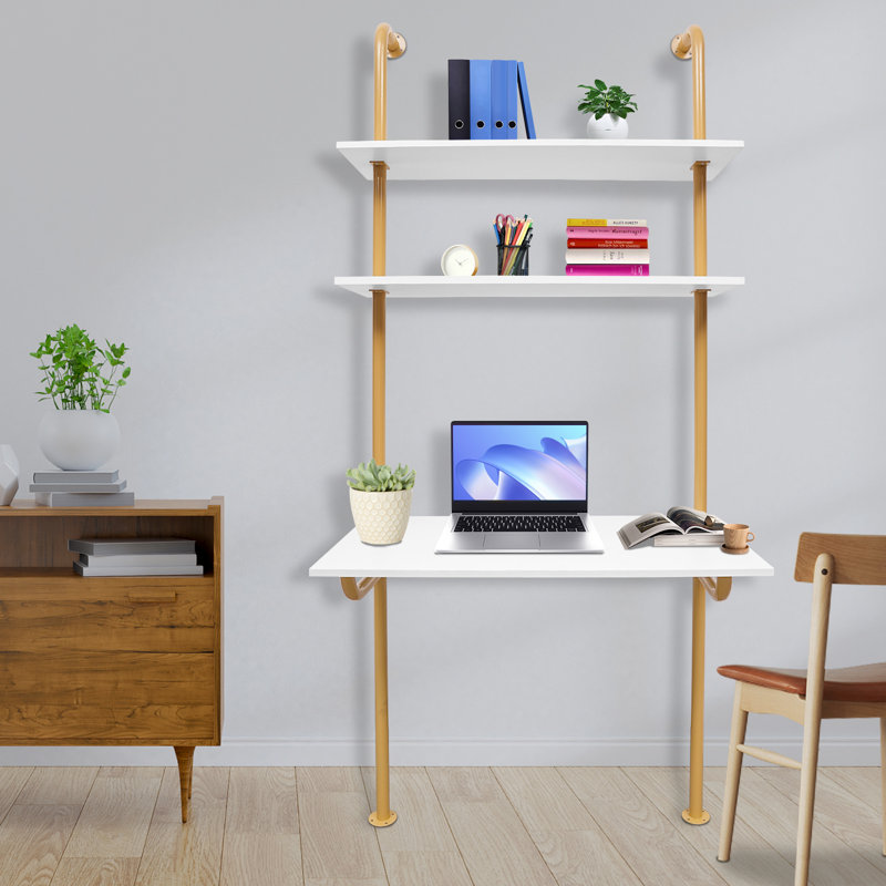 Simple Metal Pipe Wall Mounted Desk