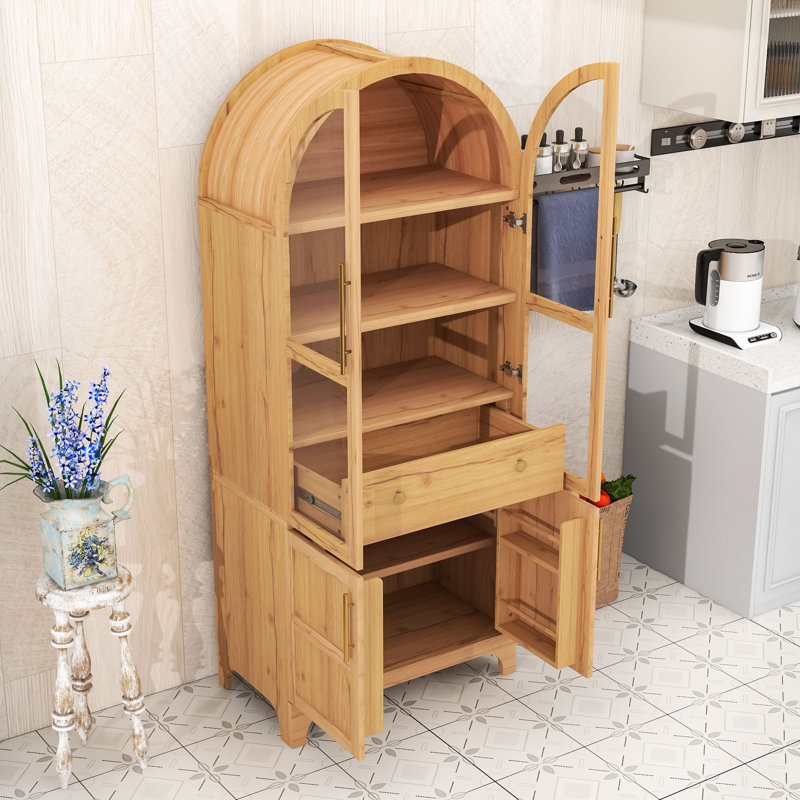 Garde-manger arqué avec tablettes réglables et tiroir