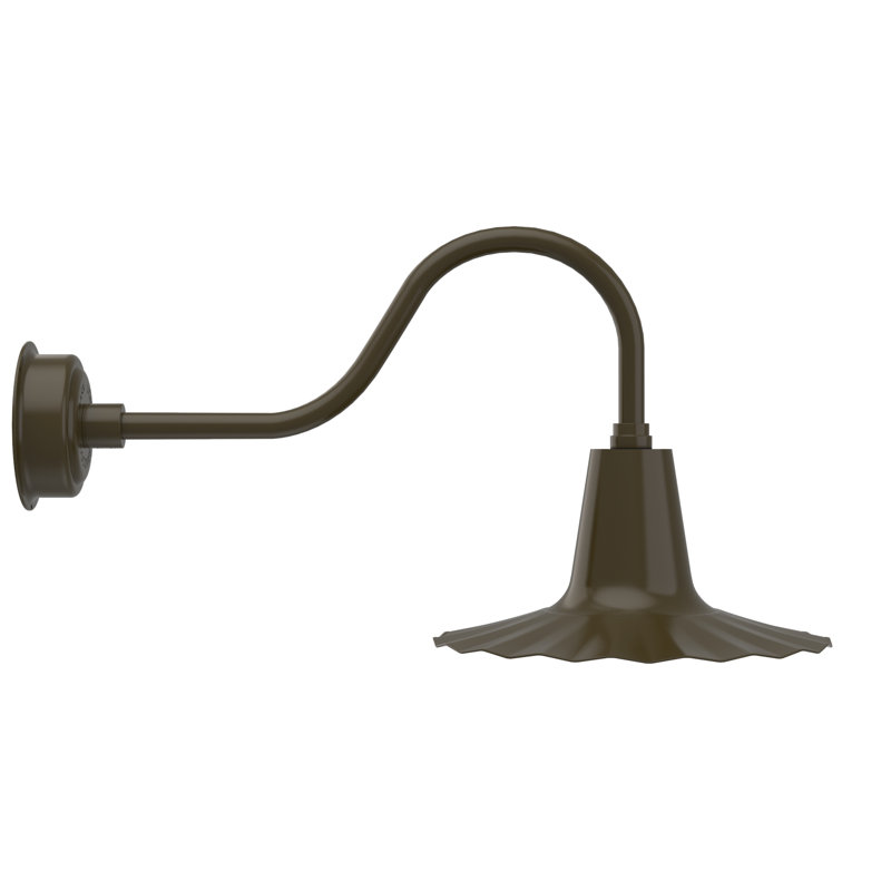 Luminaire de grange d’extérieur à del Iris, H 7,5 po x l 16 po x P 16 po, Bronze acajou