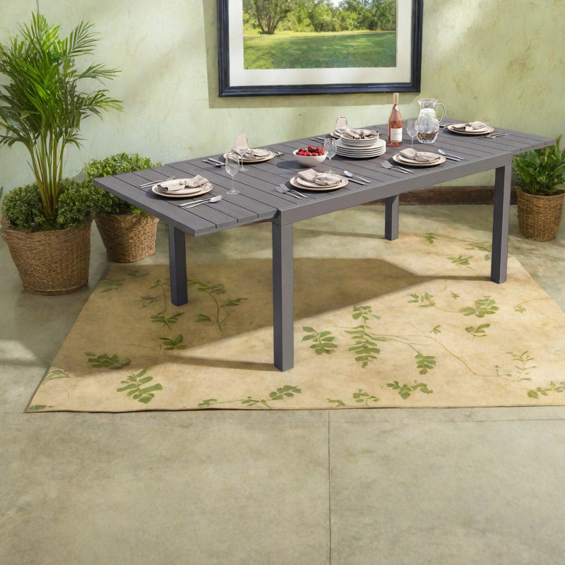 Tables de patio extensibles, table de salle à manger en métal de 60 à 88 pouces, maison moderne