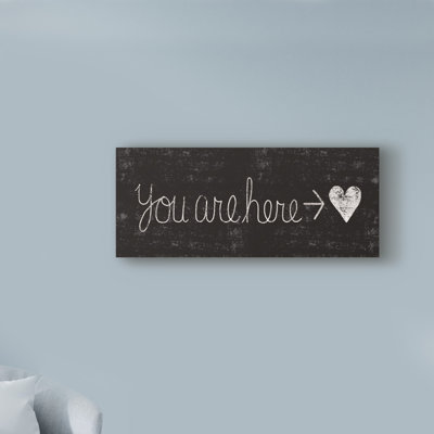 Cursive Chalk You are Here by Michael Mullan - Wrapped Canvas Print