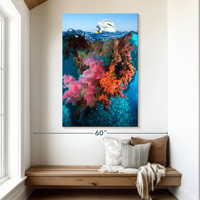 Aletra Yacht Over Rocky Reef, 51" H x 34" W