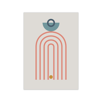 Mid Century Modern On Grey A - Print