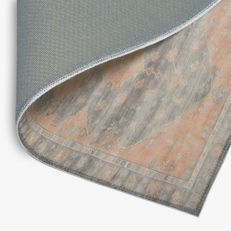 Overdyed Gray Indoor and Outdoor Area Rug, Rectangle 2' x 3'
