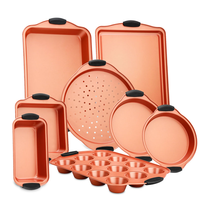 Nutrichef 8 Piece Non-Stick Steel Bakeware Set