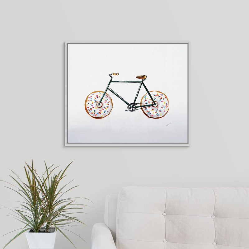 « bouée run i », peinture sur toile, H 21,7 po x l 25,7 po x p 1,75 po, Cadre flottant blanc