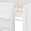 Lit mezzanine double avec plusieurs tablettes et bureau, lit mezzanine en bois avec DEL et tête de lit avec rangement-216989115