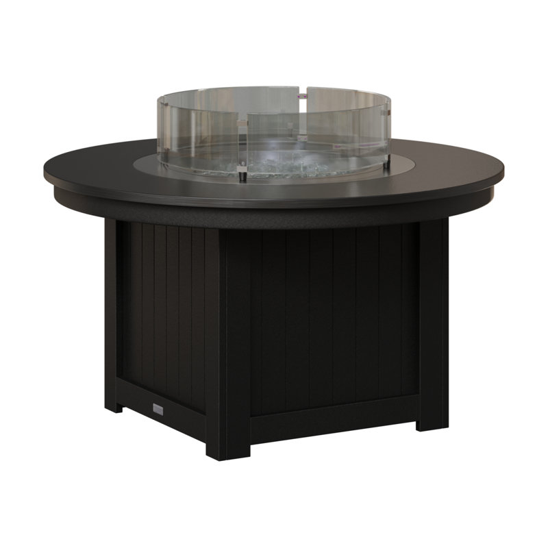 Foyer de table rond Berlin Gardens Donoma, H 25 po x l 44 po x P 44 po, Plateau martelé noir avec base noire