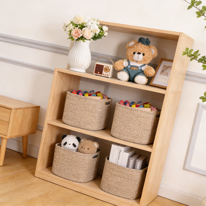 3-Pack Cotton Rope Storage Bins, 9X9x7 Inch Woven Cube Organizer Baskets For Toys, Clothes, Towels, Shelves, Closet, Nursery, And Bathroom