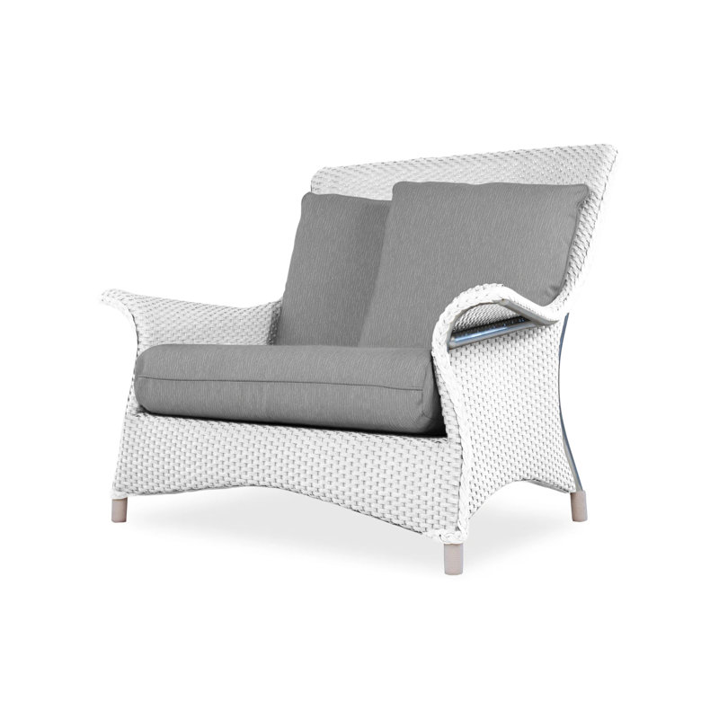 Mandalay Outdoor Lounge Chair, White, Demo Oatmeal