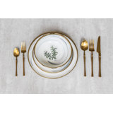 GENOA Luxury Mirror Gold Stainless Steel Flatware (Service for 4)
