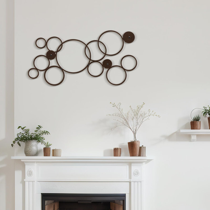 Décoration murale en métal, Bronze, H 12 po x l 24 po x P 0,05 po