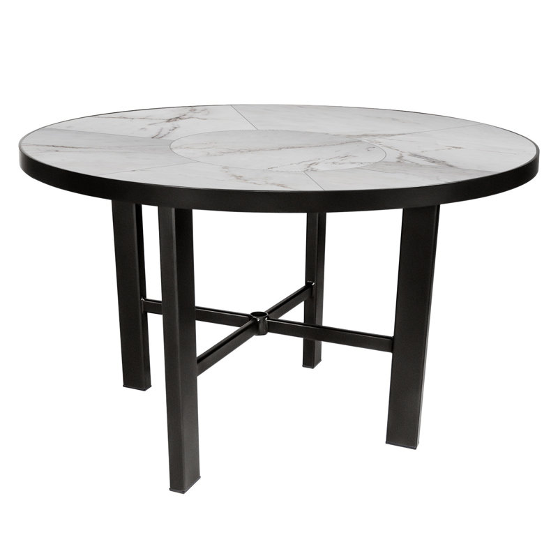 Tables Outdoor Round Bar Table, Summit Gray, Graphite, 29.5" H x 54" W x 54" D