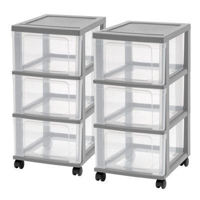  IRIS 3-Drawer Narrow Plastic Storage Cart