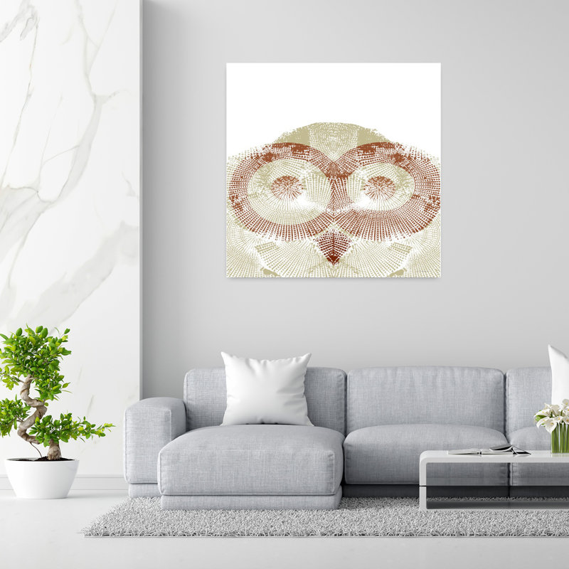 «Who Knows», art abstrait hibou contemporain, H 48 po x l 48 po