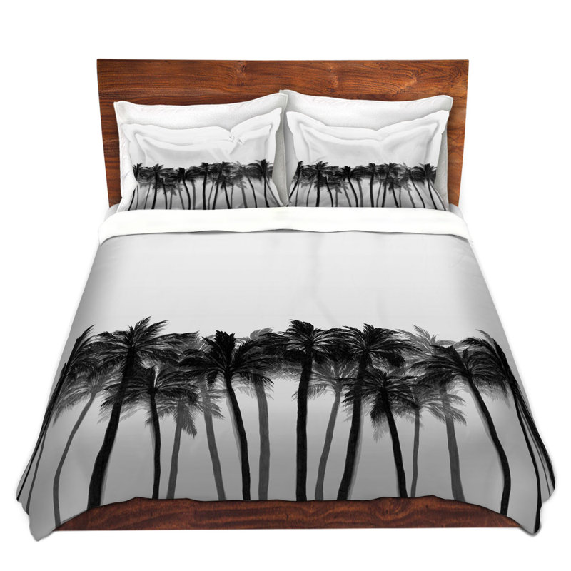 Ensemble de housse de couette en microfibre DiaNoche par Julia Di Sano - Beach Palms Greycale