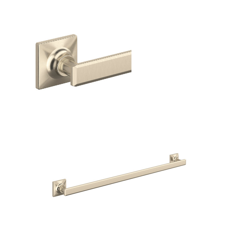 Apothecary 24" Towel Bar, Polished Nickel, 2.13" H x 26.13" L x 2.5" D
