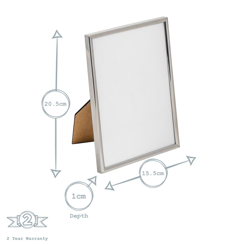 Nicola Spring - Metal Photo Frames, 20.5cm H x 15.5cm W x 1cm D, Black/Silver