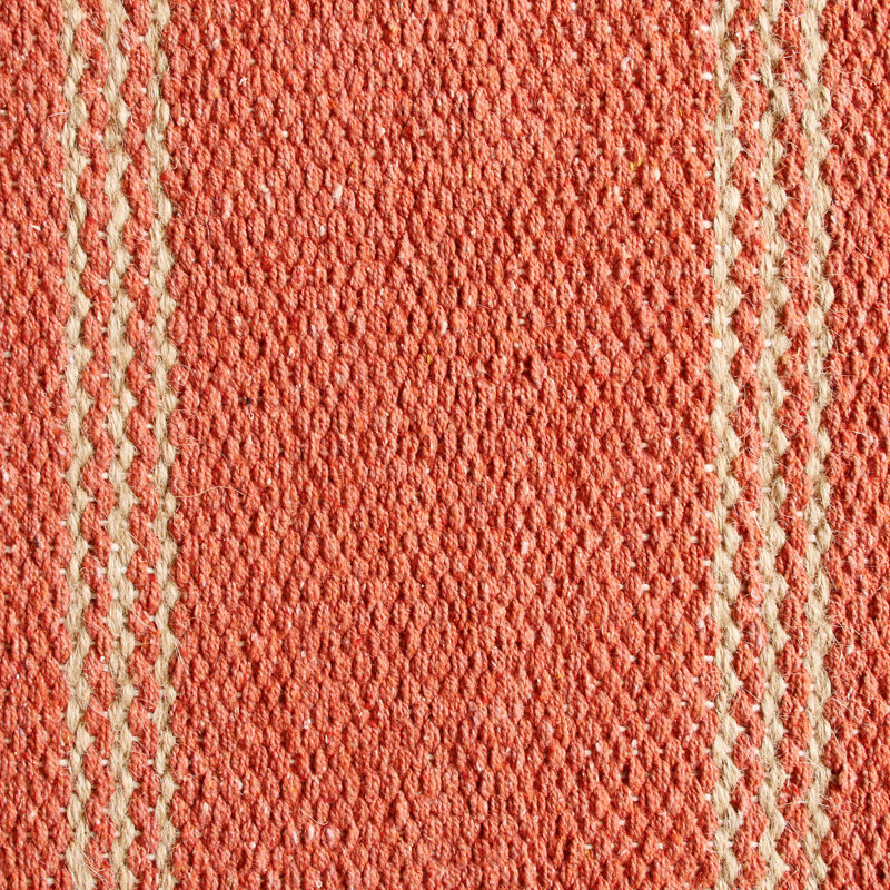 Tapis rayé en coton tissé à la main Goeffrey, Rectangle 7 pi 9 po x 9 pi 9 po