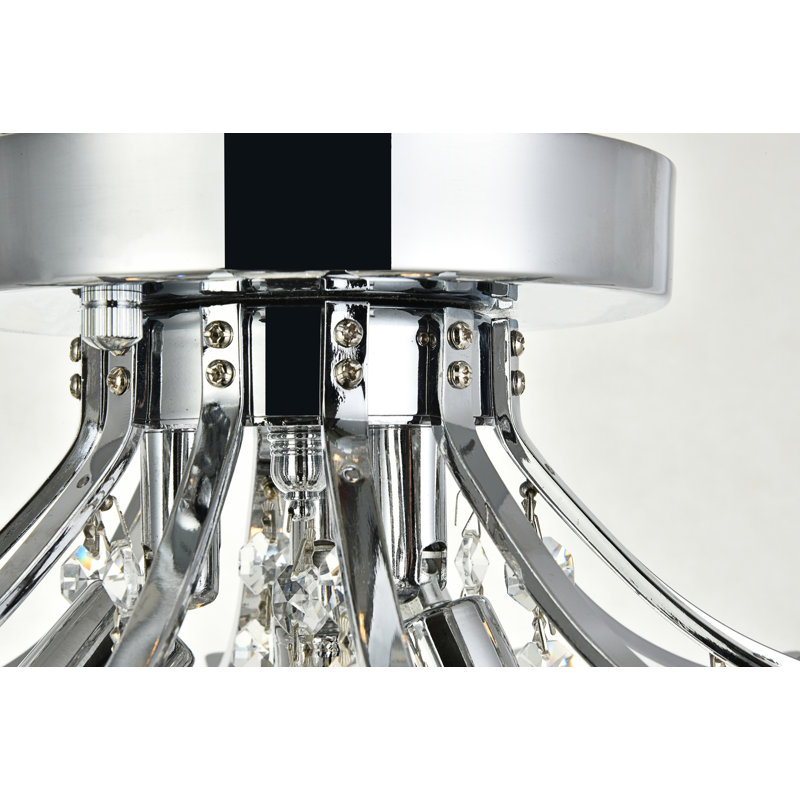 Stoller Crystal Semi Flush Mount, Chrome, Royal Cut