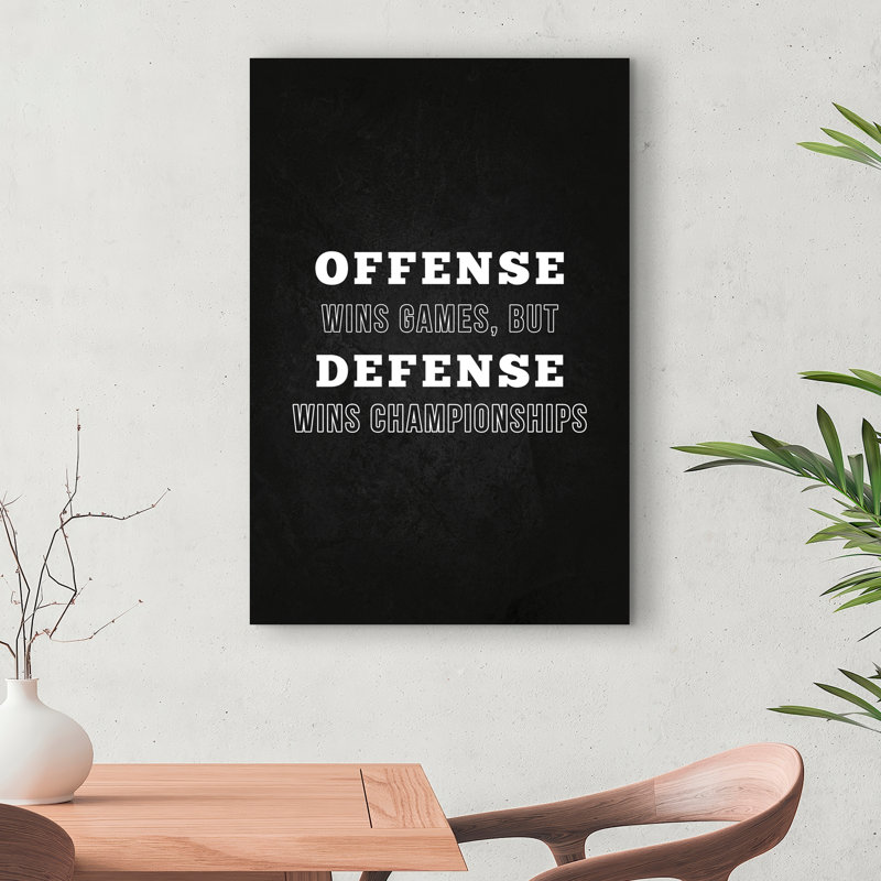 Offense Wins Games Black  Cave Canvas | Home Decor Art