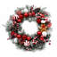 Couronne de Noël pré-illuminée de 61 cm avec bonhomme en pain d'épice, 20 lumières DEL, couronne de Noël artificielle en pin pour la décoration intérieure ou extérieure