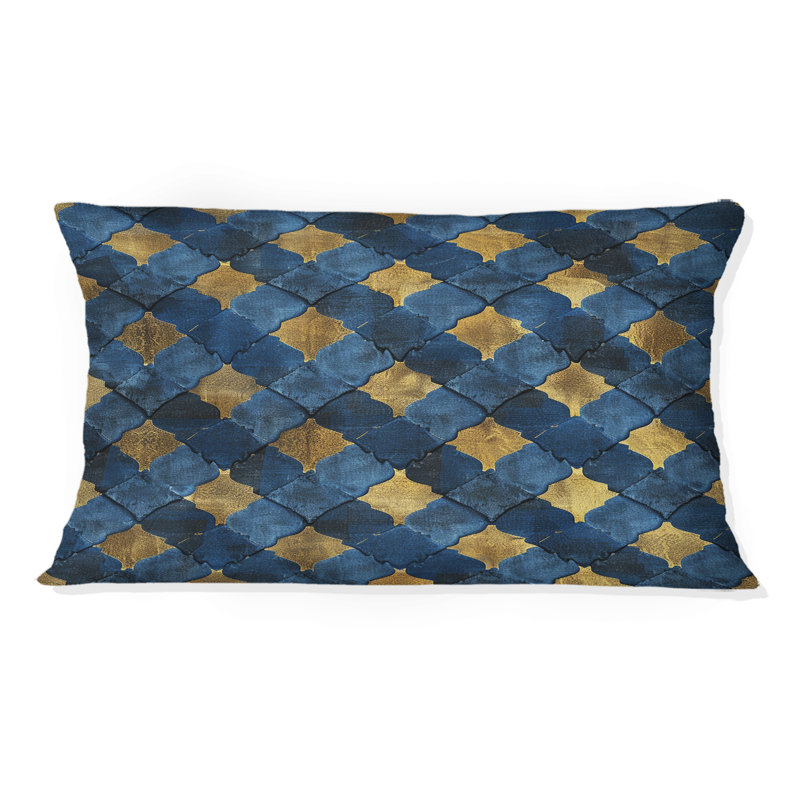 Coussin lombaire bleu marine Glam Houndstooth