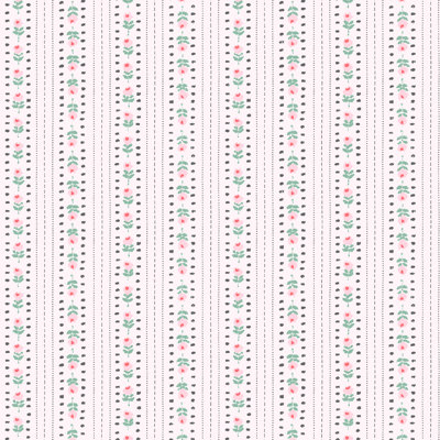 Cath Kidston Rose Ticking Stripe Pink Wallpaper