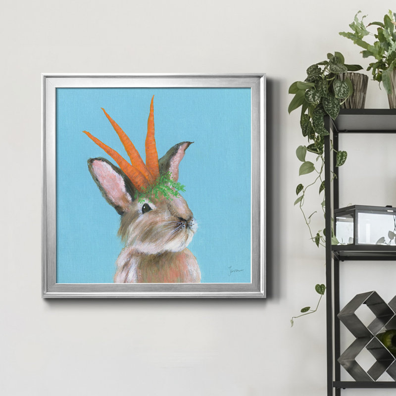 Playful Nature 5 - Peinture sur toile encadrée, Encadrement argenté, H 34,5 po x l 34,5 po x P 1,5 po