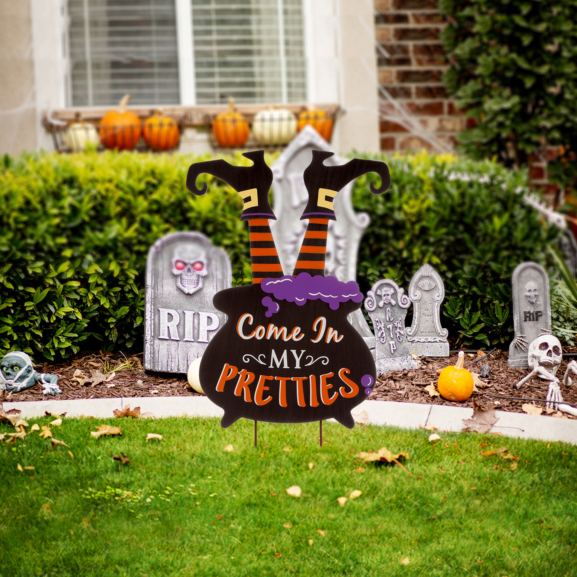 The Holiday Aisle® Halloween Wooden Witch Garden Stake & Reviews | Wayfair