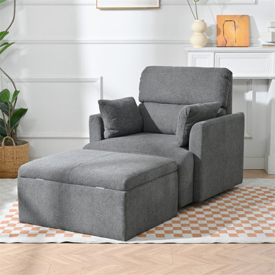Oversized Chair W/Storage Ottoman