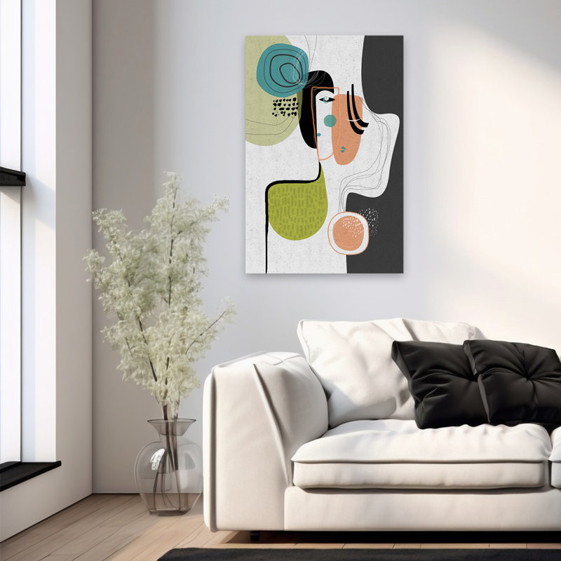 Amour en pièces - Art abstrait Mid-Century rétro abstrait, H 36 po x l 24 po