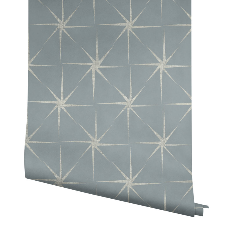 Rouleau de papier peint L 27 pi x l 27 po Accomac Evening Star, Bleu