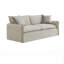 Canapé savoir, 2 coussins décoratifs, tissu en lin beige contemporain de 84 po