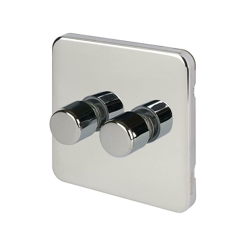 Lisse Screwless 2 Gang 2 Way Wall Mounted Dimmer