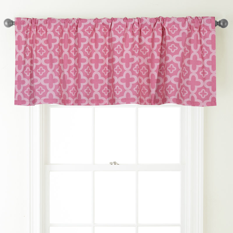 Gasquet Geometric Tailored Window Valance, Azalea Pink