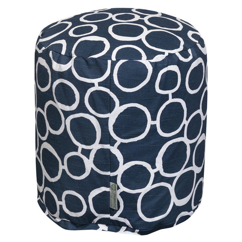 Logue Upholstered Pouf, Navy