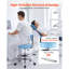 Rolling Stool with Back Support, 500 lbs Weight Capacity, Height Adjustable, Thick Cushion Ergonomic PU Leather Seat, 360° Swivel Round Rolling Stool Chair for Dental, Salon, Clinic, Blue