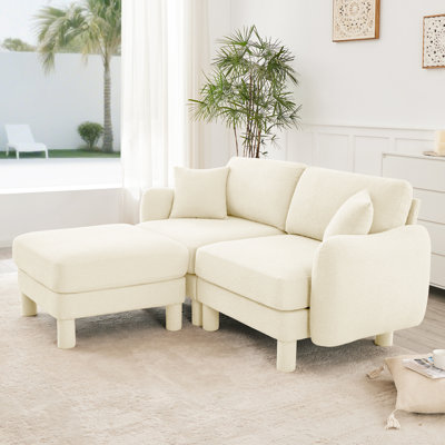 Canapé modulaire à 2 places pour la causeuse en tissu Boucle