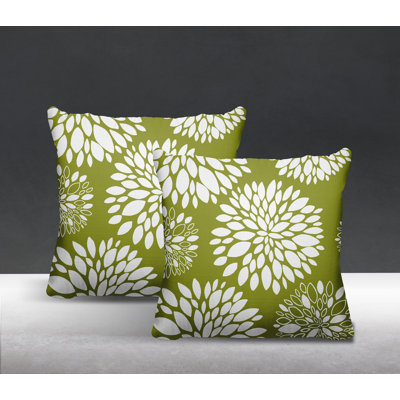 Floral Outdoor Reversible Throw Pillow