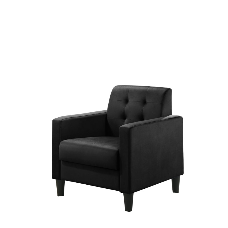 Audreyana Velvet Club Chair, Black Velvet
