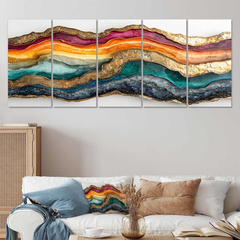 Nyaylah - Art mural - Ensemble de décoration artistique, H 28 po x l 60 po, 5