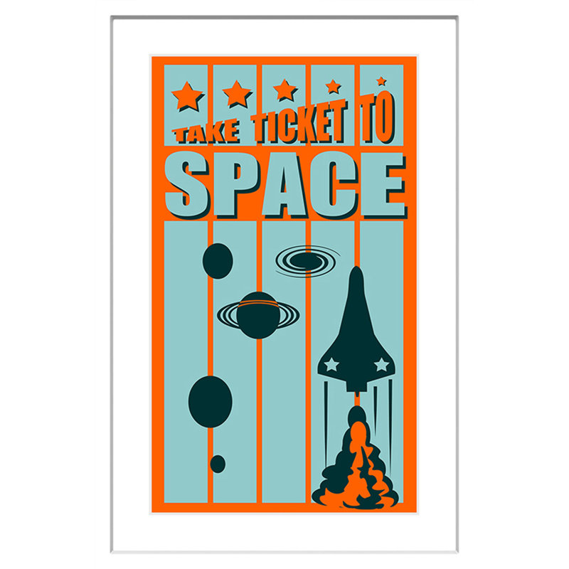 Ticket To Space - Print on Canvas, 61cm H x 41cm W x 3.81cm D