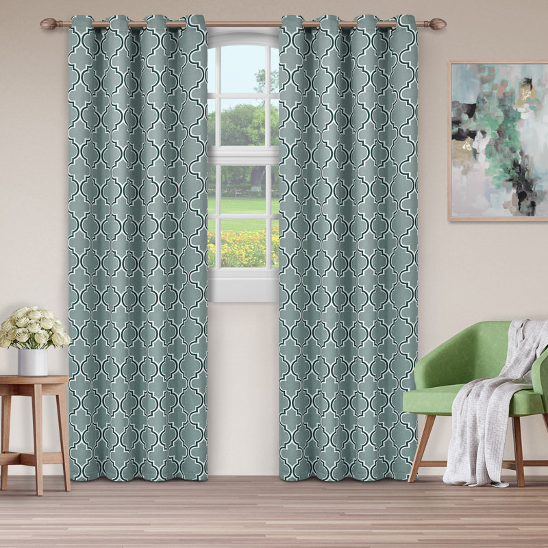 Paire de rideaux obscurcissant en polyester Écosse, 52 po x 96 po, Bleu sarcelle