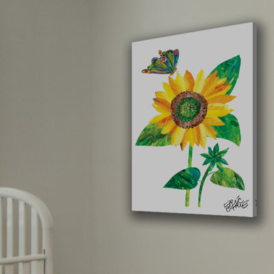 Butterfly and Sunflower - Painting on Canvas