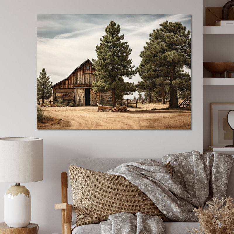 Pin, charme rustique sur bois de pin, H 16 po x l 32 po x P 1 po, Toile tendue