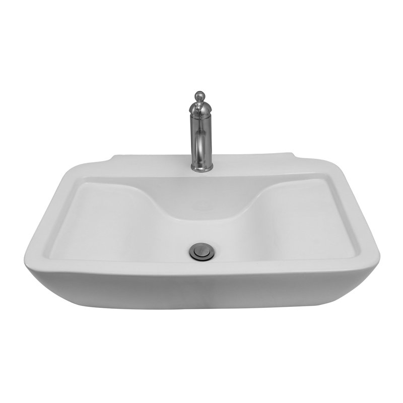 Barclay 18.12'' White Vitreous China Rectangular Bathroom Sink, 4" Centers
