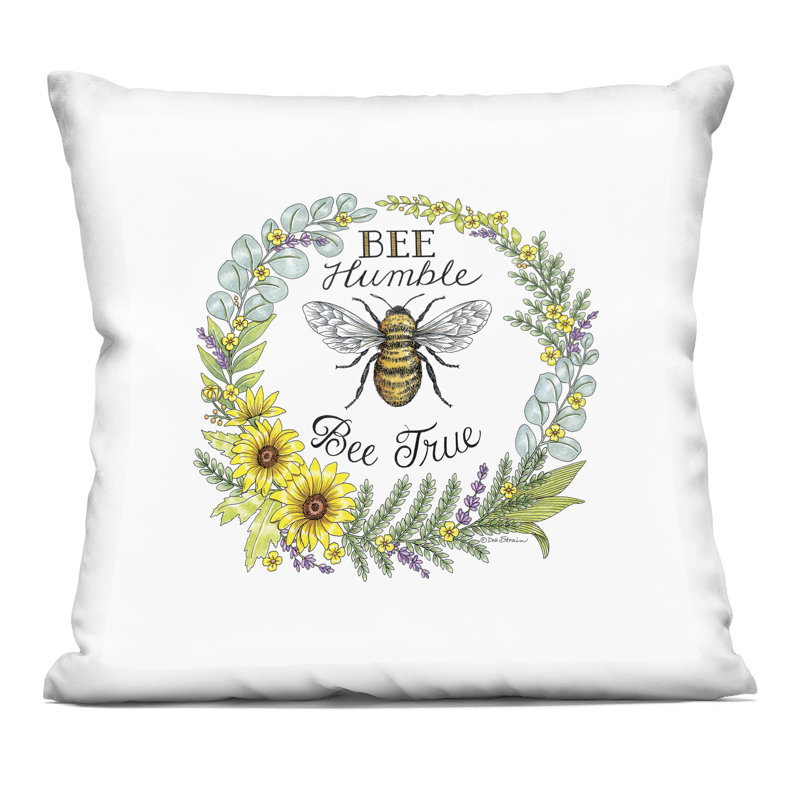 Coussin Bee Humble & True, imprimé par Deb Strain